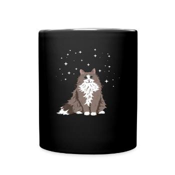 Chat noir aux yeux bleus - Mug uni - noir - Devant