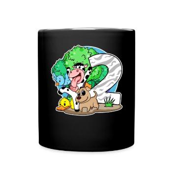 2ème anniversaire Animaux mignons 2 ans - Mug uni - noir - Devant