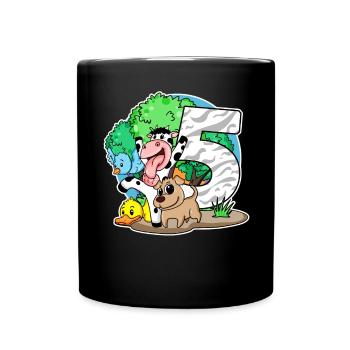 5ème anniversaire Animaux mignons 5 ans - Mug uni - noir - Devant