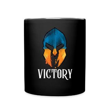 Helm Der Ukrainischen Flagge Von Victory Knight - Tasse einfarbig - Schwarz - Vorne