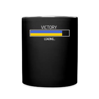 Victoire Chargement du drapeau ukrainien Symbole de l’Ukraine - Mug uni - noir - Devant