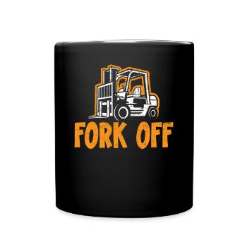 Gabelstaplerbediener Job Lagerarbeiter - Tasse einfarbig - Schwarz - Vorne