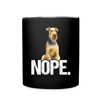 Airedale Terrier Hund - Tasse einfarbig - Schwarz - Vorne