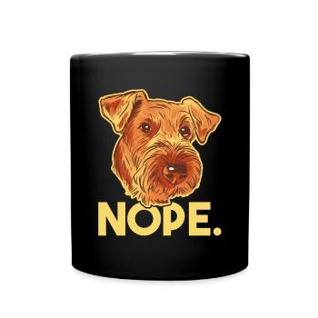 Airedale Terrier Hund - Tasse einfarbig - Schwarz - Vorne