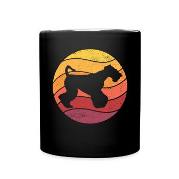 Airedale Terrier Hund - Tasse einfarbig - Schwarz - Vorne