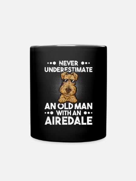 Airedale Terrier Hund - Tasse einfarbig - Schwarz