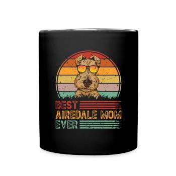 Airedale Terrier Hund - Tasse einfarbig - Schwarz - Vorne