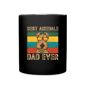 Airedale Terrier Hund - Tasse einfarbig - Schwarz - Vorne