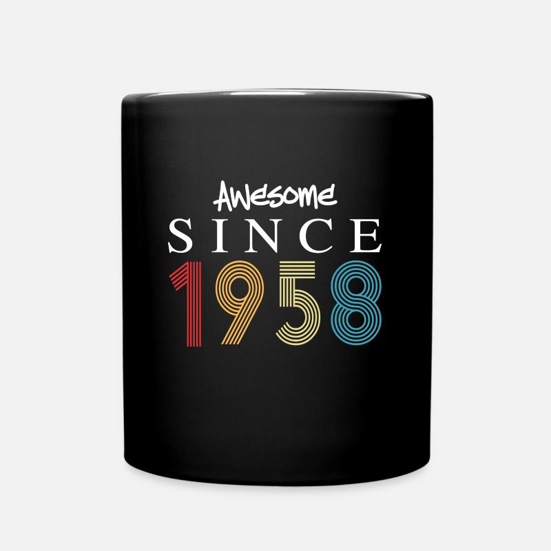 Awesome Since 1958 Geburtstag 1958 Vintage 1958 - Tasse einfarbig - Schwarz