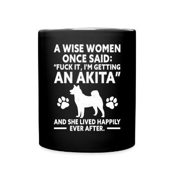 Amerikanischer Akita Inu - Tasse einfarbig - Schwarz - Vorne