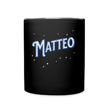 Matteo Namen personalisiert - Tasse einfarbig - Schwarz - Vorne