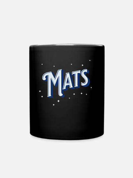 Mats Namen personalisiert - Tasse einfarbig - Schwarz