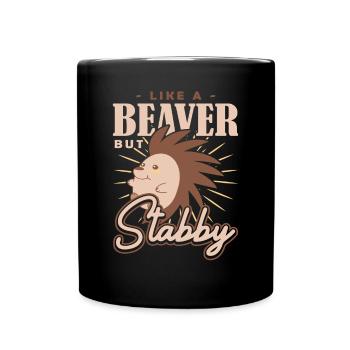 Comme un castor mais un porc-épic stabby - Mug uni - noir - Devant