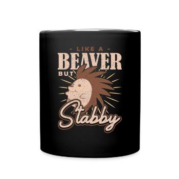 Comme un castor mais un porc-épic stabby - Mug uni - noir - Devant