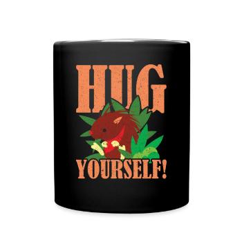 Stachlige Nagetier Hug Yourself Stachelschwein - Tasse einfarbig - Schwarz - Vorne