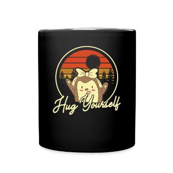 Stachlige Nagetier Hug Yourself Stachelschwein - Tasse einfarbig - Schwarz - Vorne