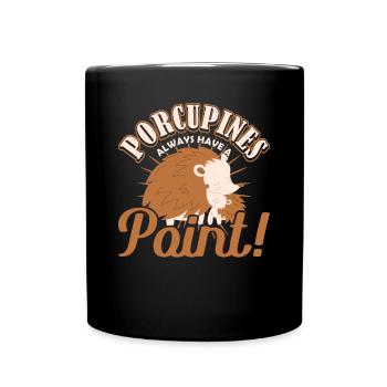 Porcupines always have a Point Stachelschwein - Tasse einfarbig - Schwarz - Vorne
