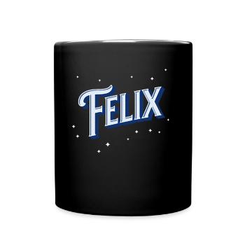 Felix Namen personalisiert - Tasse einfarbig - Schwarz - Vorne