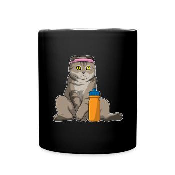 Cat Workout Gymnastics Fitness - Full Colour Mug - black - Front