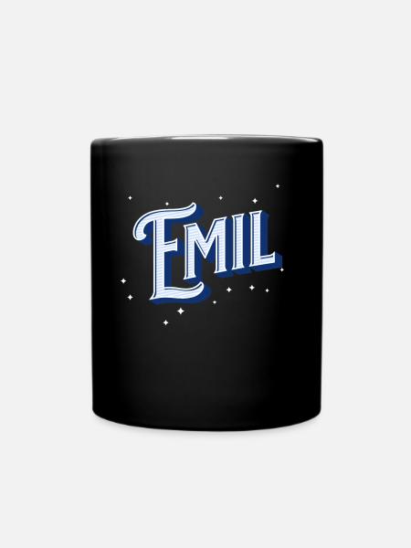 Emil Namen personalisiert - Tasse einfarbig - Schwarz