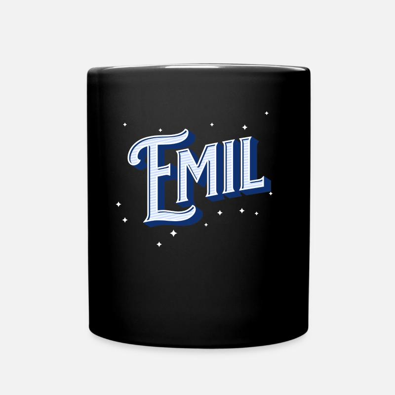 Emil Namen personalisiert - Tasse einfarbig - Schwarz