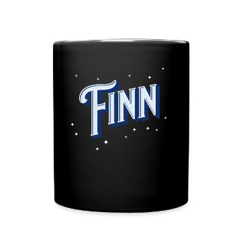 Finn Namen personalisiert - Tasse einfarbig - Schwarz - Vorne