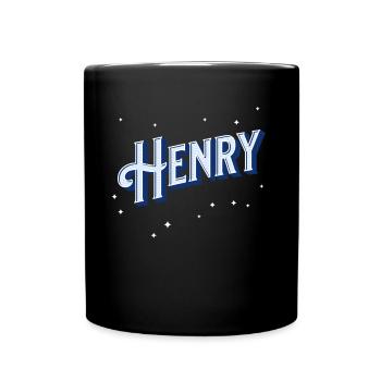 Henry Namen personalisiert - Tasse einfarbig - Schwarz - Vorne