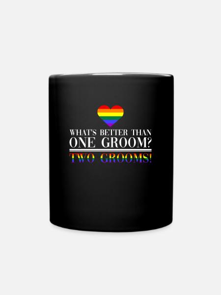 Gay Groom Gay Wedding Gay - Full Colour Mug - black