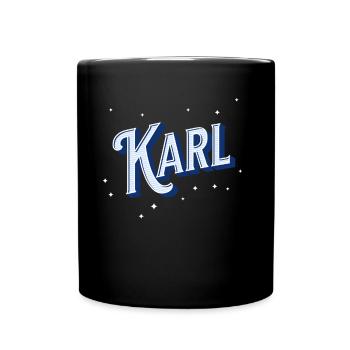 Karl Namen personalisiert - Tasse einfarbig - Schwarz - Vorne
