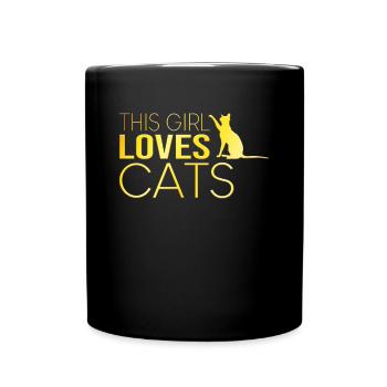 Dicton de chat fille - Mug uni - noir - Devant