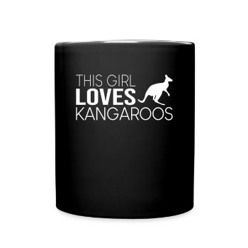 Girl Kangaroo Saying - Full Colour Mug - black - Front