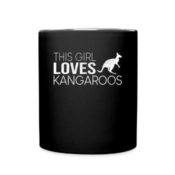 Girl Kangaroo Saying - Full Colour Mug - black - Front