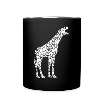 Giraffe Dino Funny Giraffe With Dinosaur Head - Fu - Full Colour Mug - black - Front
