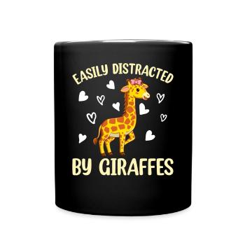 Girafe Je Facilement Distrait Par Girafes I Mignon Gir - Mug uni - noir - Devant