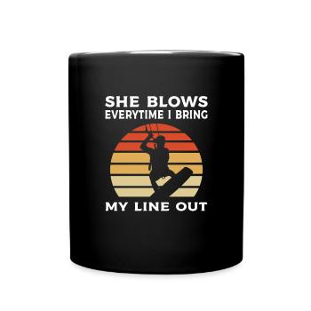 I bring out My Leash. Kitesurfing - Full Colour Mug - black - Front