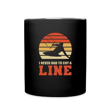 I never had to cut a leash. Kiteboarding - Full Colour Mug - black - Front