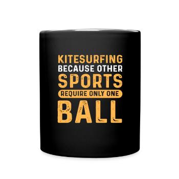 Kitesurf vintage et kitesurf - Mug uni - noir - Devant