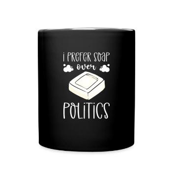 Je préfère le savon à la politique. Production de savon - Mug uni - noir - Devant