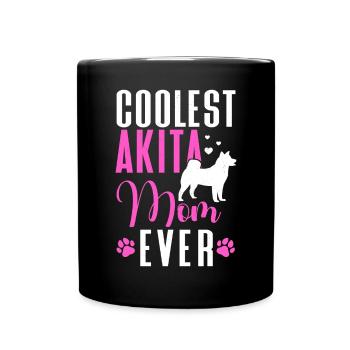 Amerikanischer Akita Inu - Tasse einfarbig - Schwarz - Vorne
