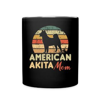 Amerikanischer Akita Inu - Tasse einfarbig - Schwarz - Vorne