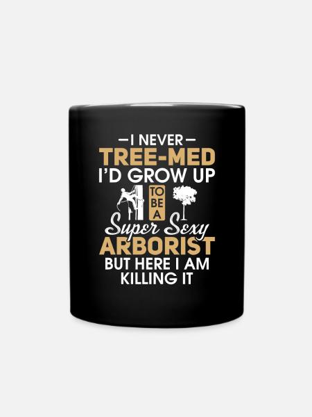 Baumkletterer Arborist Holzfäller Baumpfleger - Tasse einfarbig - Schwarz