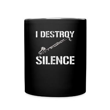 I destroy silence, Music marching band Bass Clarin - Tasse einfarbig - Schwarz - Vorne