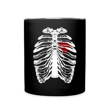 Skelett - Tasse einfarbig - Schwarz - Vorne
