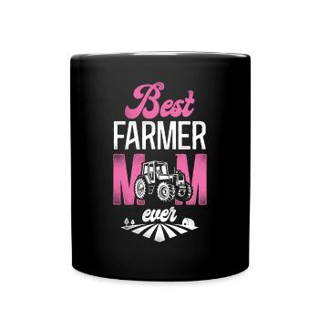 Farming Farmer Mom Mother Tractor - Tasse einfarbig - Schwarz - Vorne