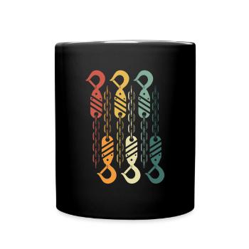 Bunte Abschlepphaken - Tasse einfarbig - Schwarz - Vorne