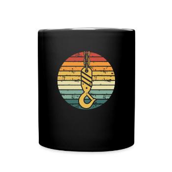 Abschlepphaken Retro - Tasse einfarbig - Schwarz - Vorne
