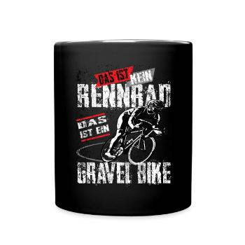This is not a road bike this is a gravel bike - Full Colour Mug - black - Front