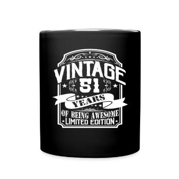 Birthday Vintage 51 Years Limited Edition - Full Colour Mug - black - Front