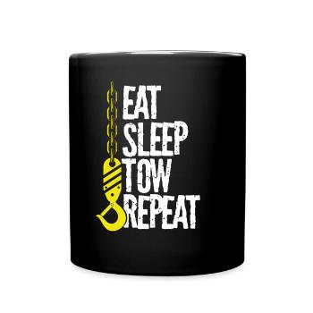Eat Sleep Tow Wiederholen - Tasse einfarbig - Schwarz - Vorne