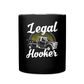 Legale Abschleppwagen Abschlepper - Tasse einfarbig - Schwarz - Vorne